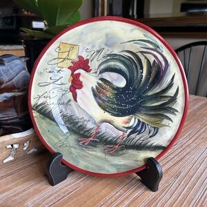 Certified International Susan Winget 11" Rooster Dinner Plate